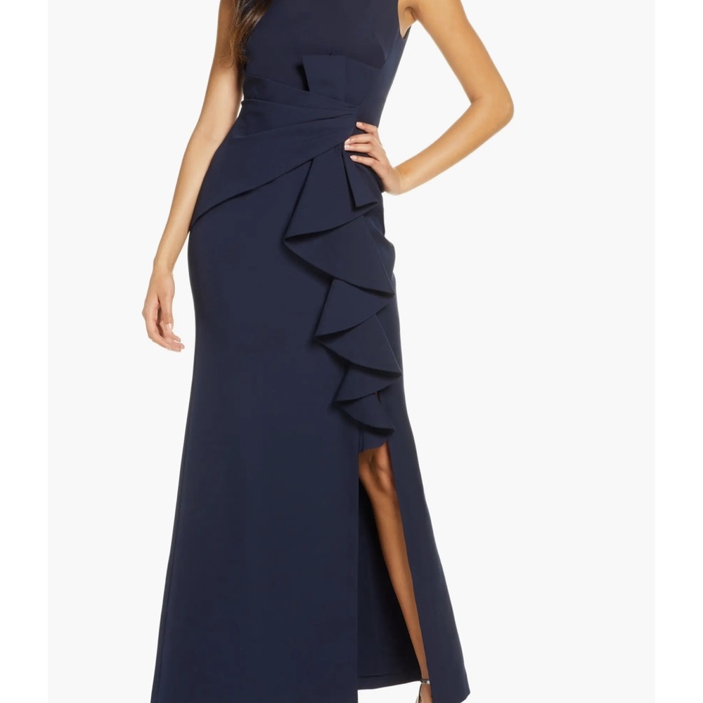 Eliza J Asymmetrical Navy Dress size 8